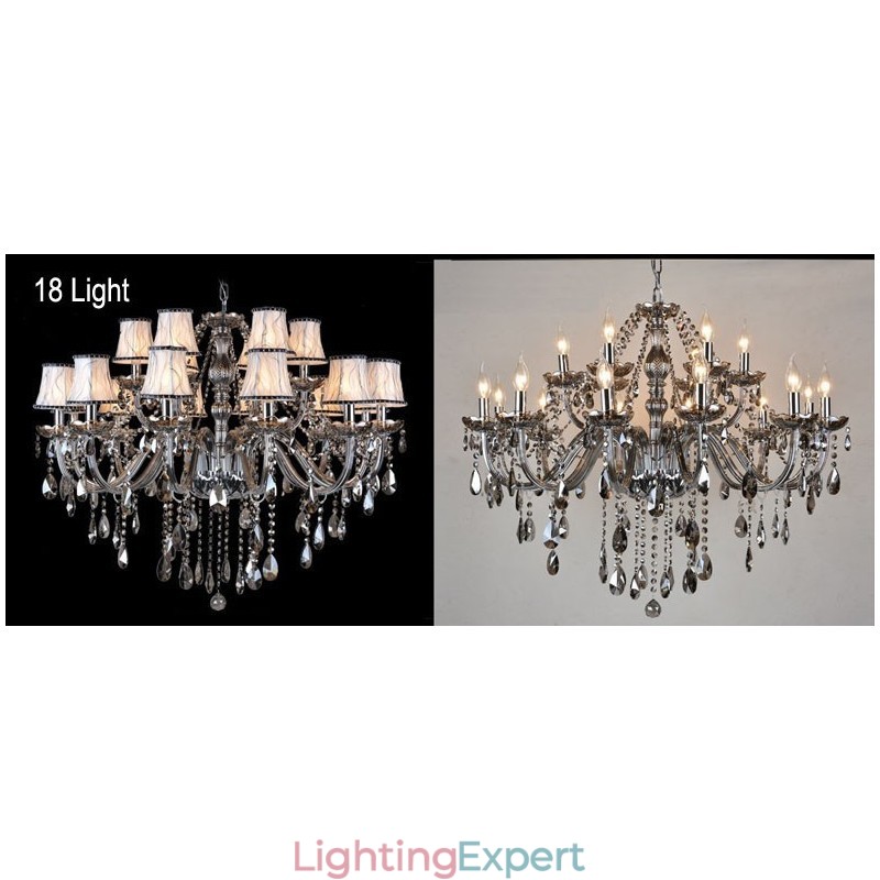 Grey Colour Candle Large K9 Crystal Chandelier with Shades