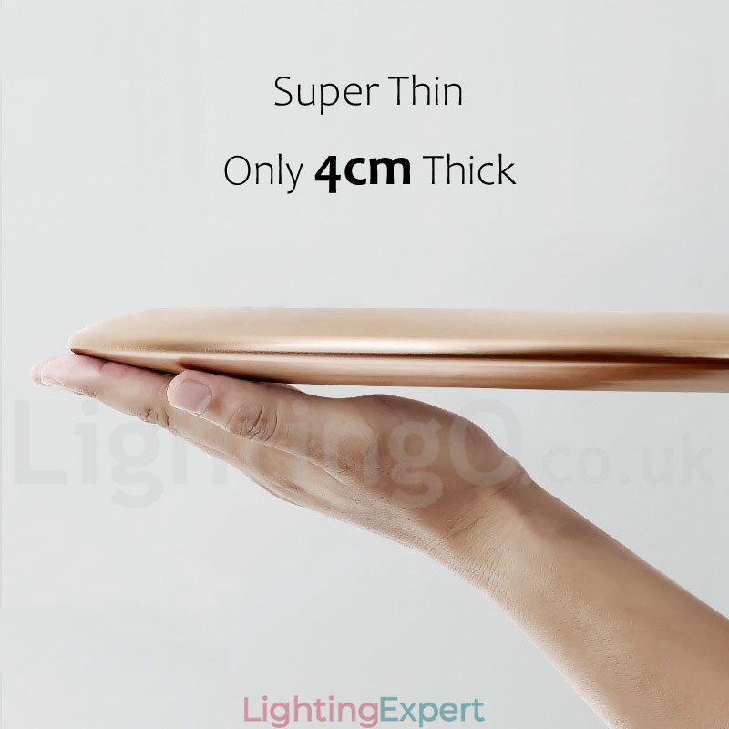 4CM Thick Super Thin Dimmable Modern Contemporary Nordic Style Flush Mount Ceiling Lights with Acrylic Shade with Remote Control Also Can Be Used As Wall Light