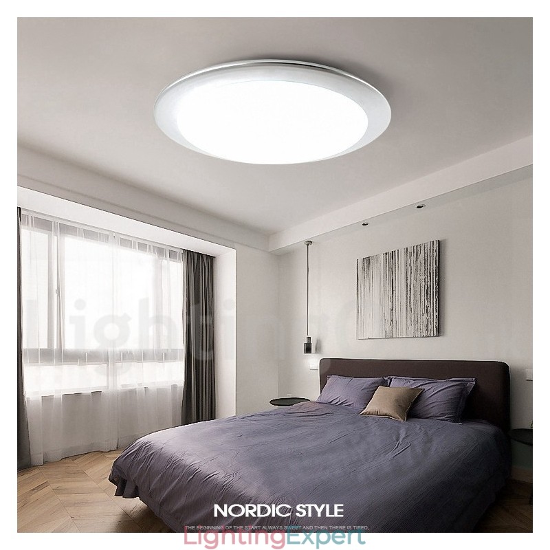 4CM Thick Super Thin Dimmable Modern Contemporary Nordic Style Flush Mount Ceiling Lights with Acrylic Shade with Remote Control Also Can Be Used As Wall Light