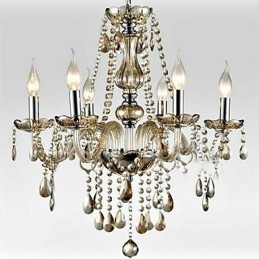 6 light The style of palace Glass Chandelier With Candle Bulb