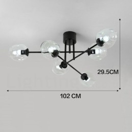 6 Light Rustic Lodge Stainless Steel Chandelier with Clear or Blue Glass Shades