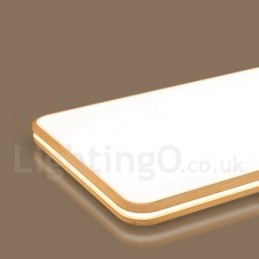 Dimmable Rectangle Wooden with Lens Modern Contemporary Nordic Style Flush Mount Wood Ceiling Light with Acrylic Shade and Remote Control Also Can Be Used As Wall Light