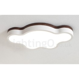 Retro Wooden Steel Flush Wood Light Kids Ceiling Light