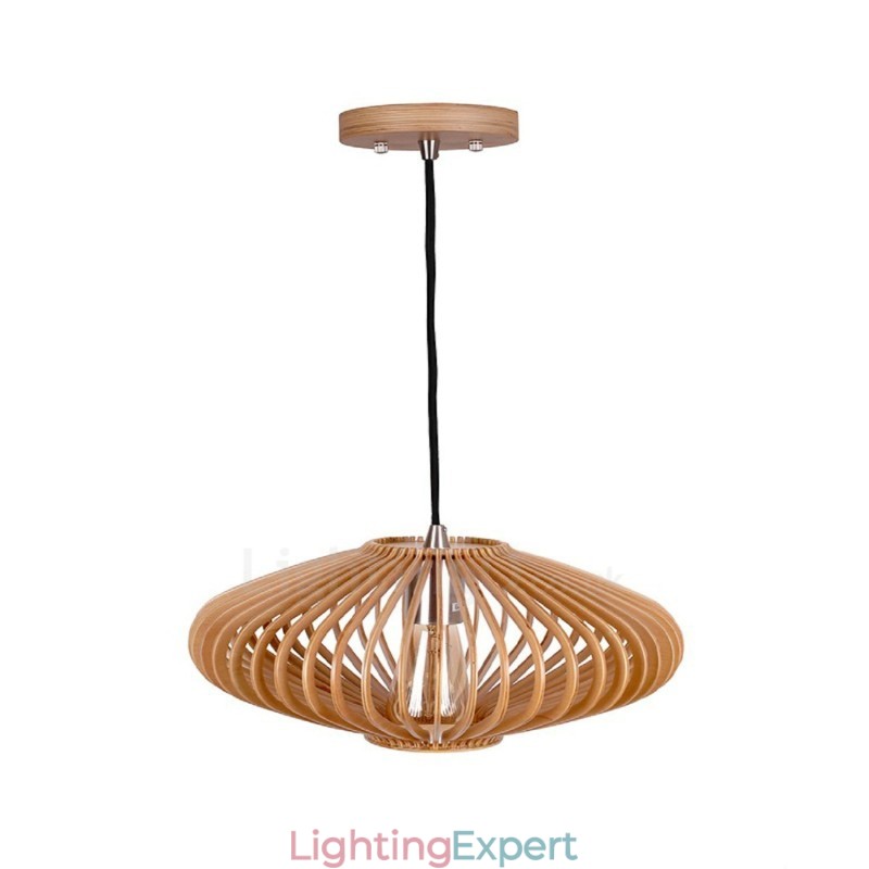 1 Light Lantern Vintage Wooden Chandelier Industrial Wind Loft Wood Linear Pendant Lighting
