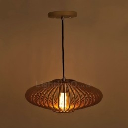 1 Light Lantern Vintage Wooden Chandelier Industrial Wind Loft Wood Linear Pendant Lighting