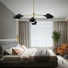 Two Tiers Linear Retro Chandelier 4 Light with Acrylic Shades Outdoors Garage