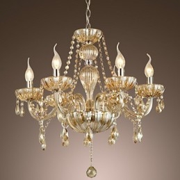 Traditional Classic Crystal Electroplated Glass Chandelier