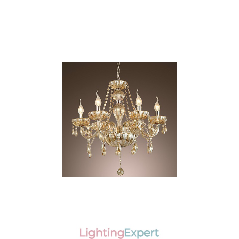 Traditional Classic Crystal Electroplated Glass Chandelier