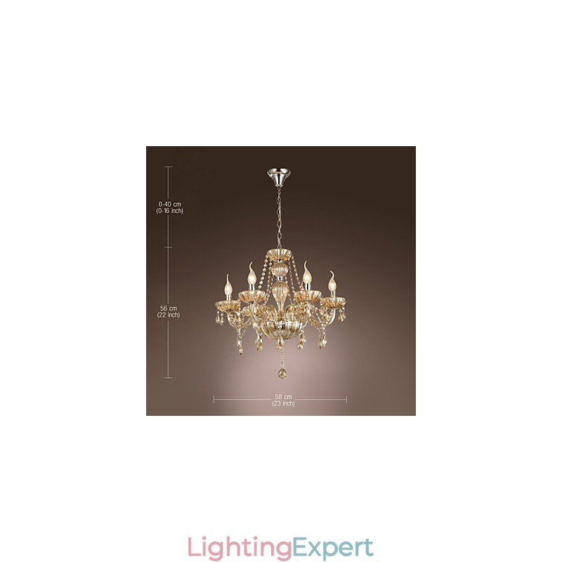 Traditional Classic Crystal Electroplated Glass Chandelier