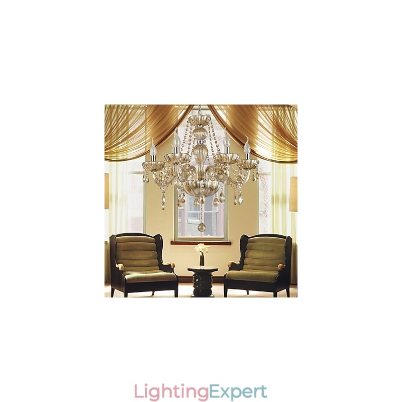 Traditional Classic Crystal Electroplated Glass Chandelier