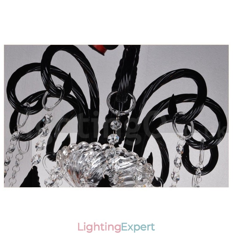 Black Crystal Candle Chandelier