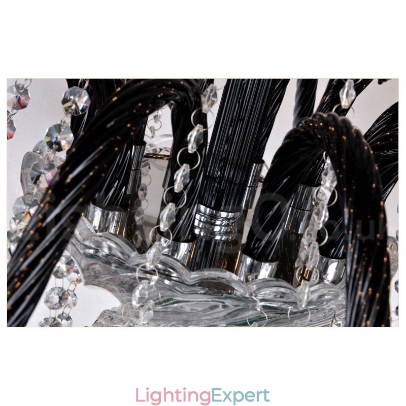 Black Crystal Candle Chandelier