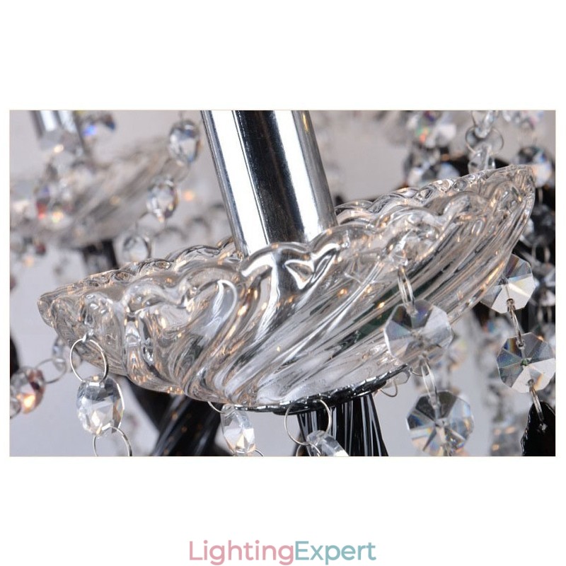 Black Crystal Candle Chandelier