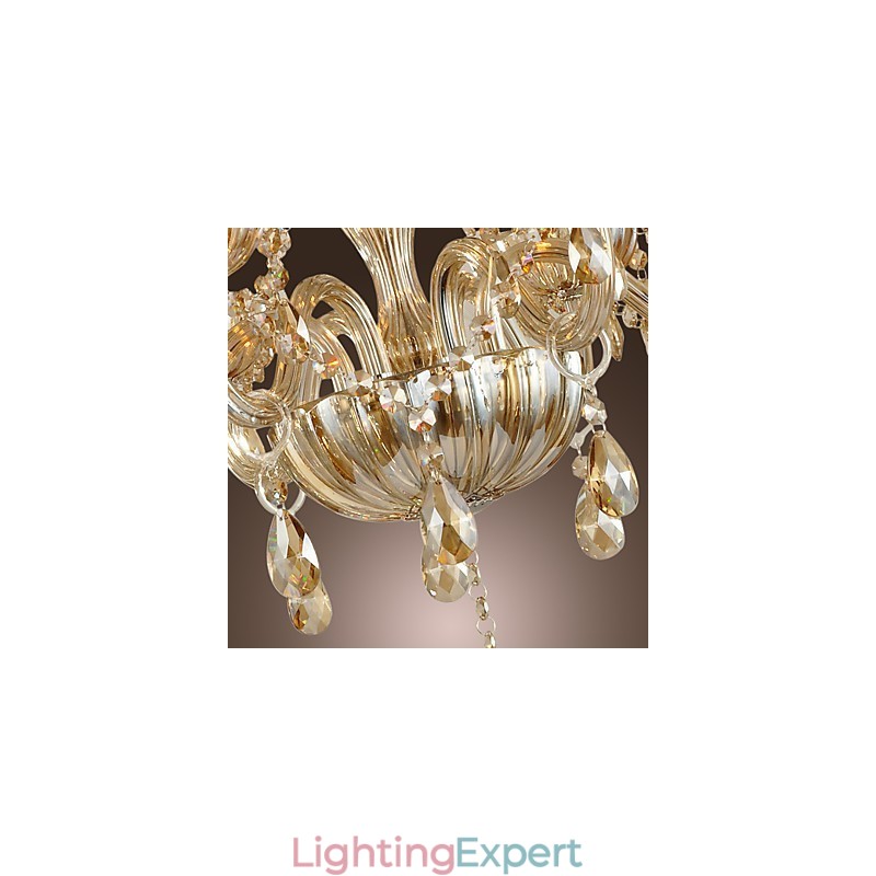 Traditional Classic Crystal Electroplated Glass Chandelier