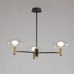 3 Light Mini Style Uplight Electroplated Painted Finish Chandelier with Glass Shades