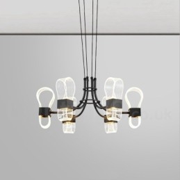 6 Light Nordic Post Modern Design Chandelier with Acrylic Shades