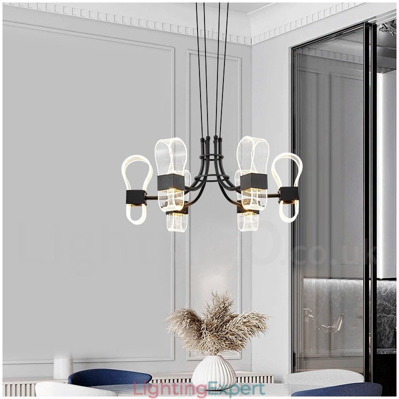 6 Light Nordic Post Modern Design Chandelier with Acrylic Shades