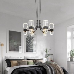 6 Light Nordic Post Modern Design Chandelier with Acrylic Shades
