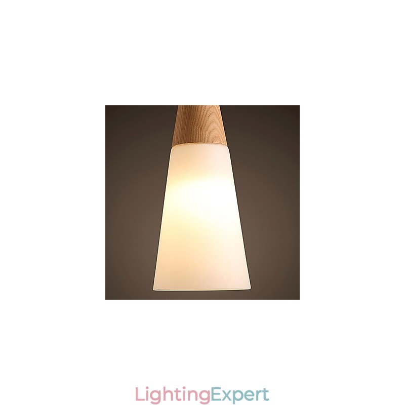 Chandelier Mini Style Modern Contemporary Wood Bamboo