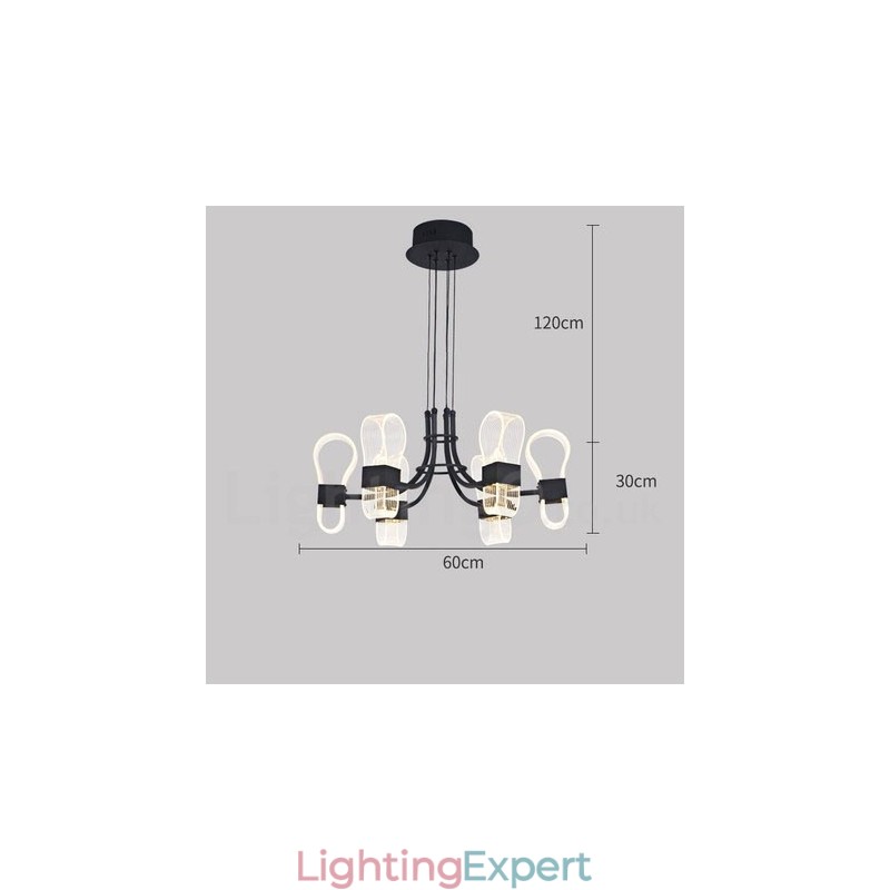 6 Light Nordic Post Modern Design Chandelier with Acrylic Shades