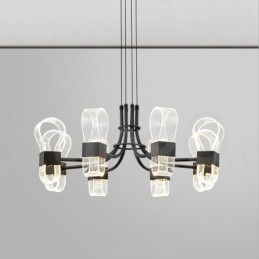 8 Light Nordic Post Modern 2021 Design Chandelier with Acrylic Shades
