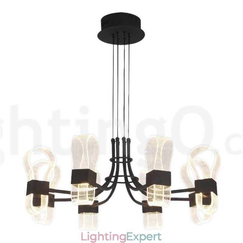 8 Light Nordic Post Modern 2021 Design Chandelier with Acrylic Shades