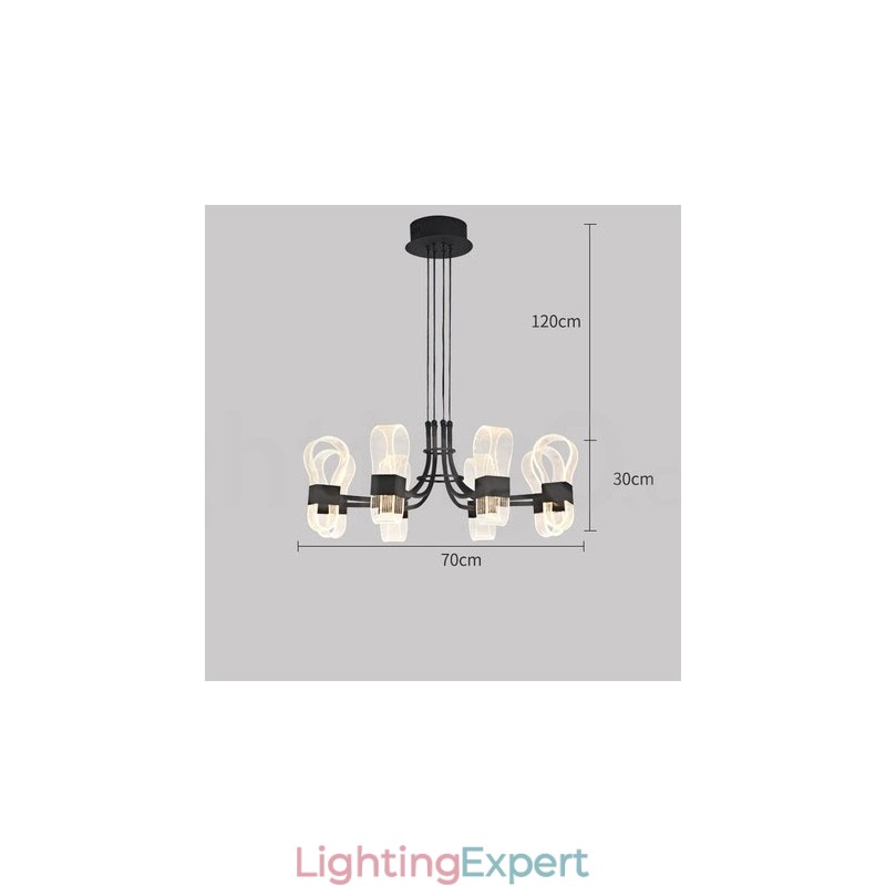 8 Light Nordic Post Modern 2021 Design Chandelier with Acrylic Shades