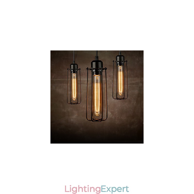 Chandelier Mini Style Rustic Lodge Retro Metal 3 Light Pendant Light