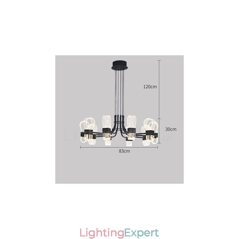 10 Light Nordic Post Modern 2021 Design Chandelier with Acrylic Shades
