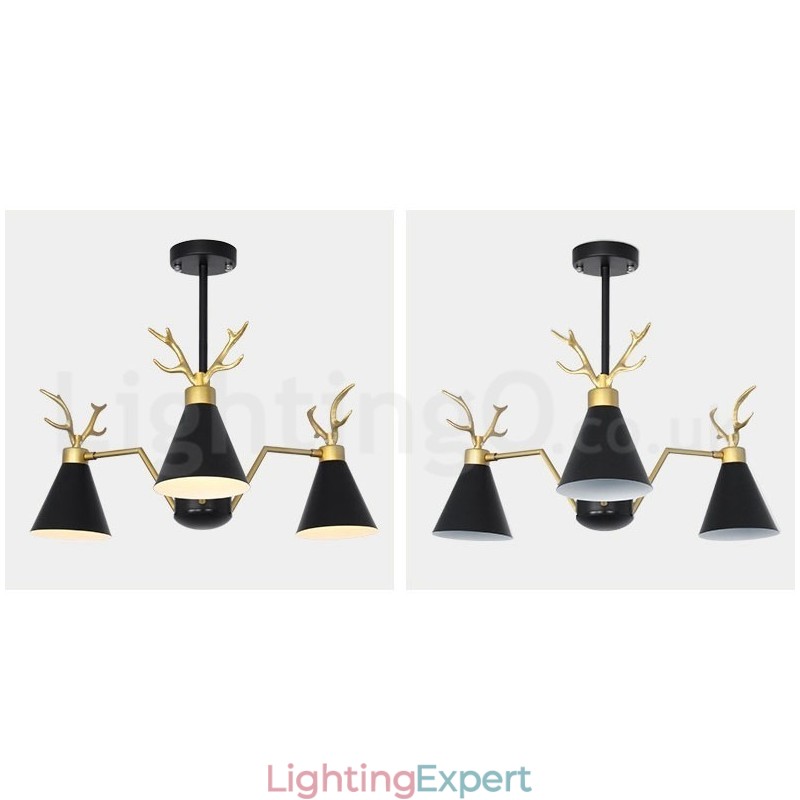 3 Light Nordic Macaron Modern Antlers Chandelier