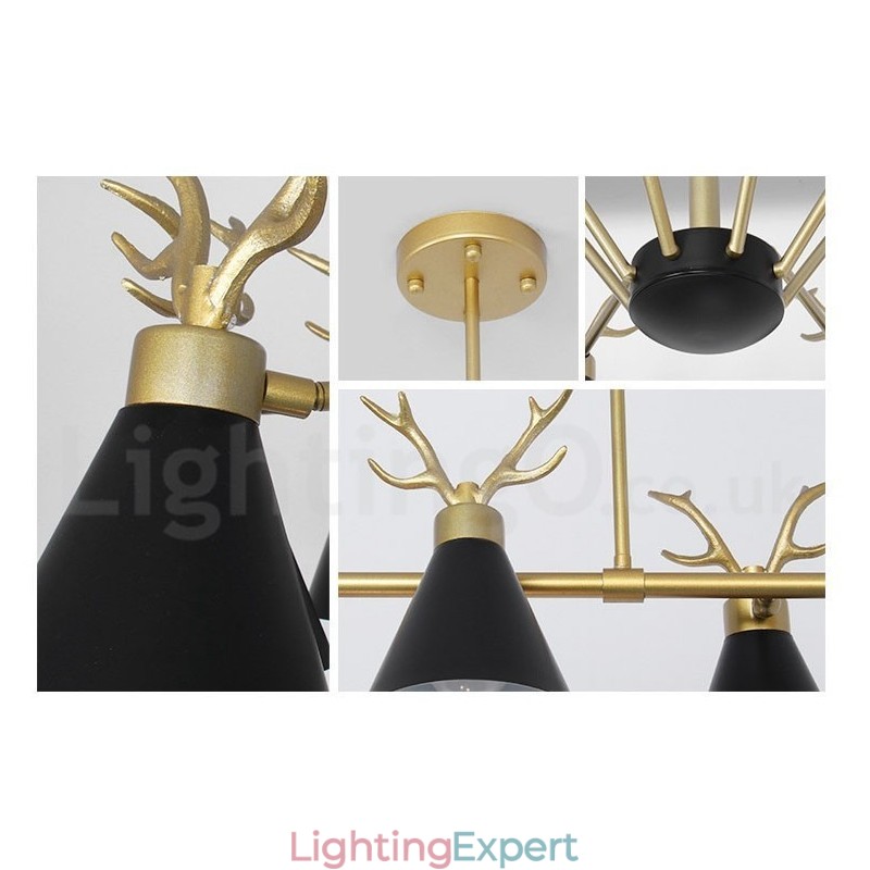 3 Light Nordic Macaron Modern Antlers Chandelier