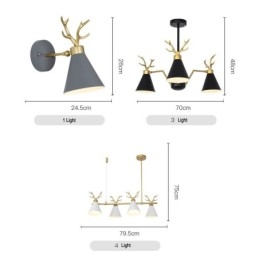 3 Light Nordic Macaron Modern Antlers Chandelier