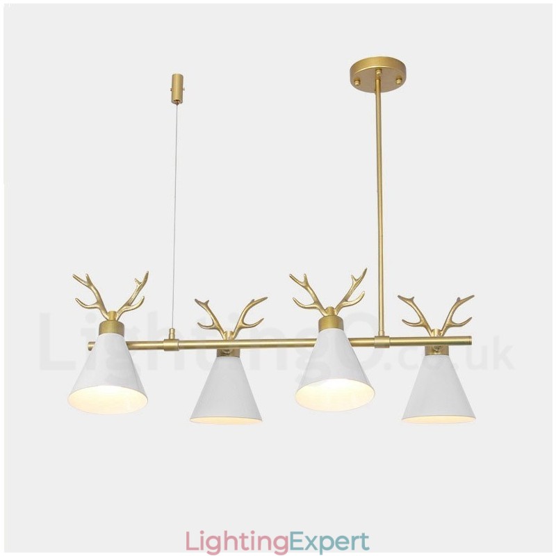 4 Light Nordic Macaron Modern Antlers Chandelier