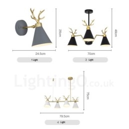 4 Light Nordic Macaron Modern Antlers Chandelier