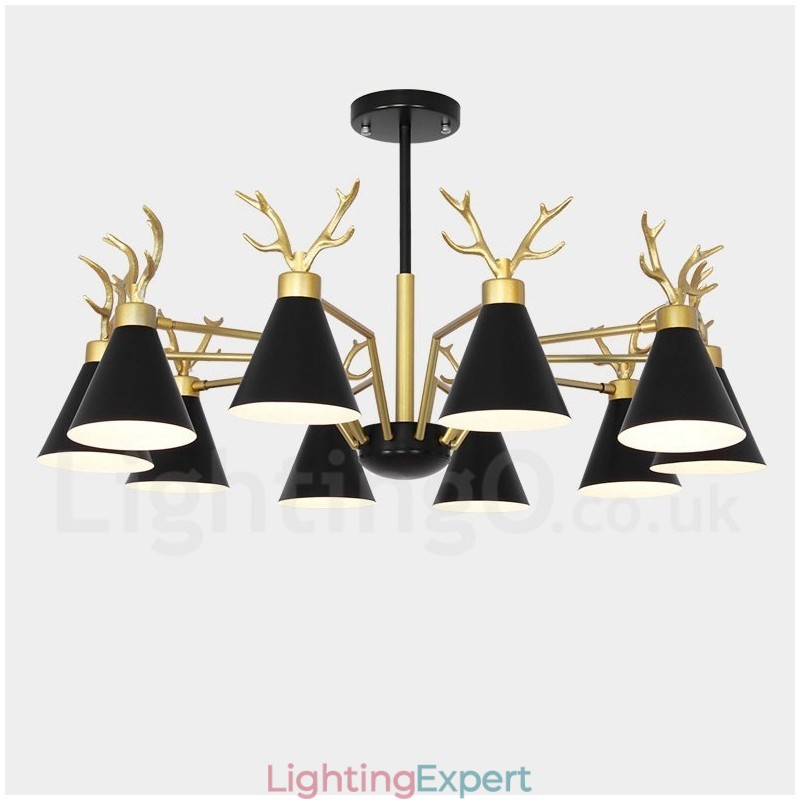 10 Light Nordic Macaron Modern Antlers Chandelier