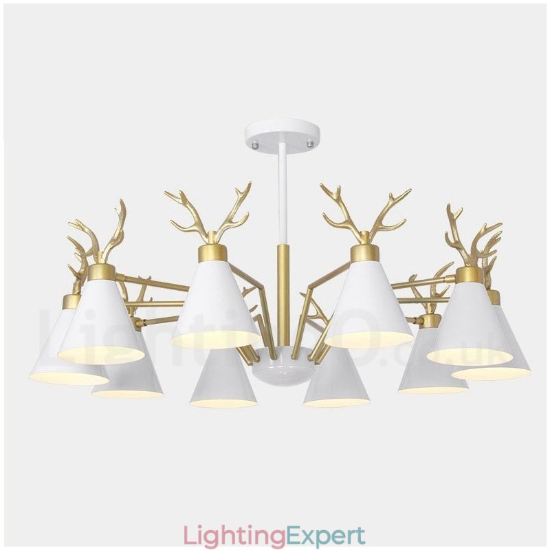 10 Light Nordic Macaron Modern Antlers Chandelier