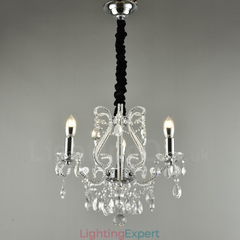 3 Light Gold Silver American Style Crystal Pendant Chandelier Light Store