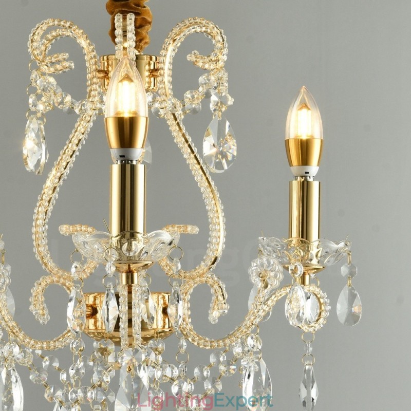 3 Light Gold Silver American Style Crystal Pendant Chandelier Light Store