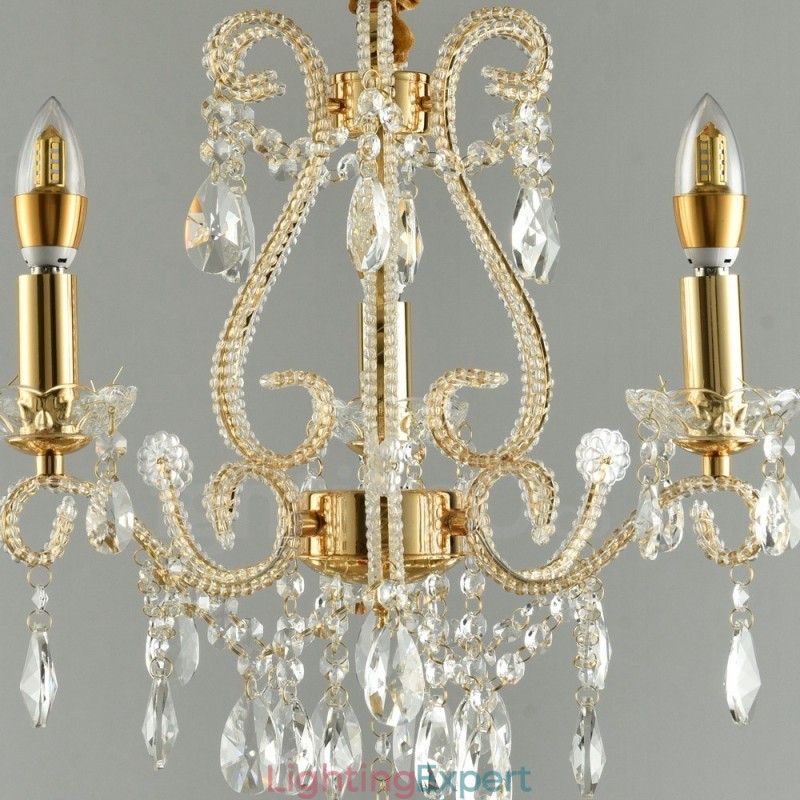 3 Light Gold Silver American Style Crystal Pendant Chandelier Light Store