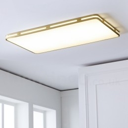 Ultra Thin Rectangle Modern Contemporary Nordic Style Flush Mount Brass Ceiling Lights with Acrylic Shade Also Can Be Used As Wall Light