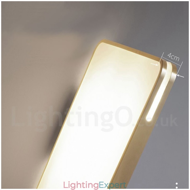 Ultra Thin Rectangle Modern Contemporary Nordic Style Flush Mount Brass Ceiling Lights with Acrylic Shade Also Can Be Used As Wall Light