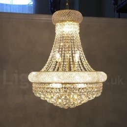 2 Tiers Round Traditional Classic K9 Crystal Metal Chandelier for