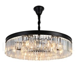 Postmodern Luxury Round K9 Crystal Pendant Chandelier Lights Exhibition Hall