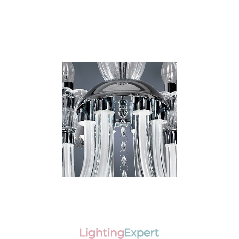 Elegant Crystal Chandelier with 6 Lights in Candle Bulb