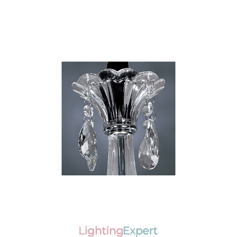 Elegant Crystal Chandelier with 6 Lights in Candle Bulb