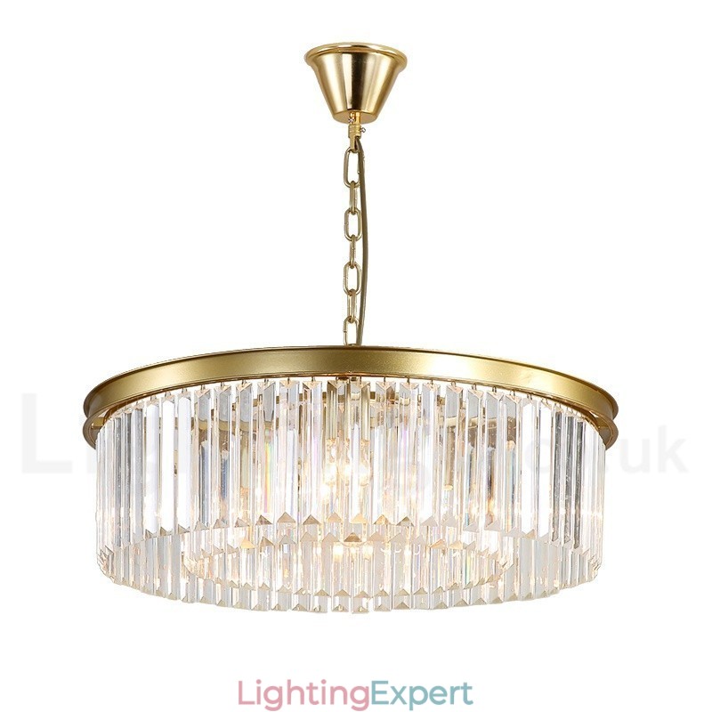 Postmodern Luxury Round K9 Crystal Pendant Chandelier Lights Exhibition Hall