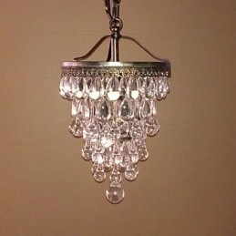 Crystal Beaded Modern Pendant with 1 Light and Antique Colour Fixture
