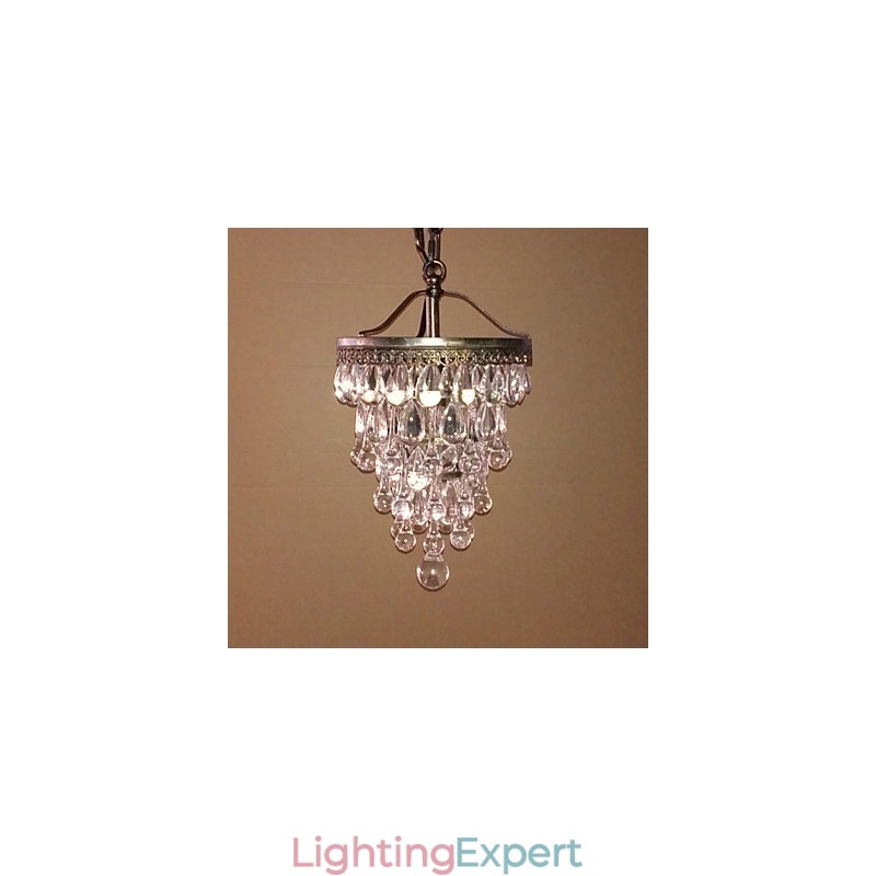 Crystal Beaded Modern Pendant with 1 Light and Antique Colour Fixture