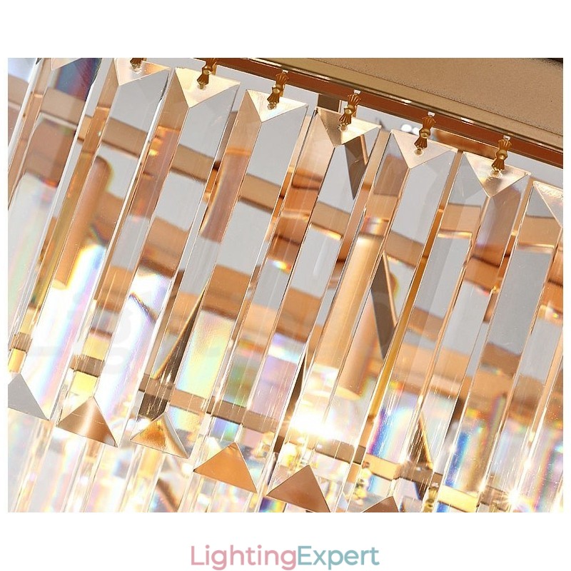 Postmodern Luxury Round K9 Crystal Flush Mount Ceiling Light Exhibition Hall