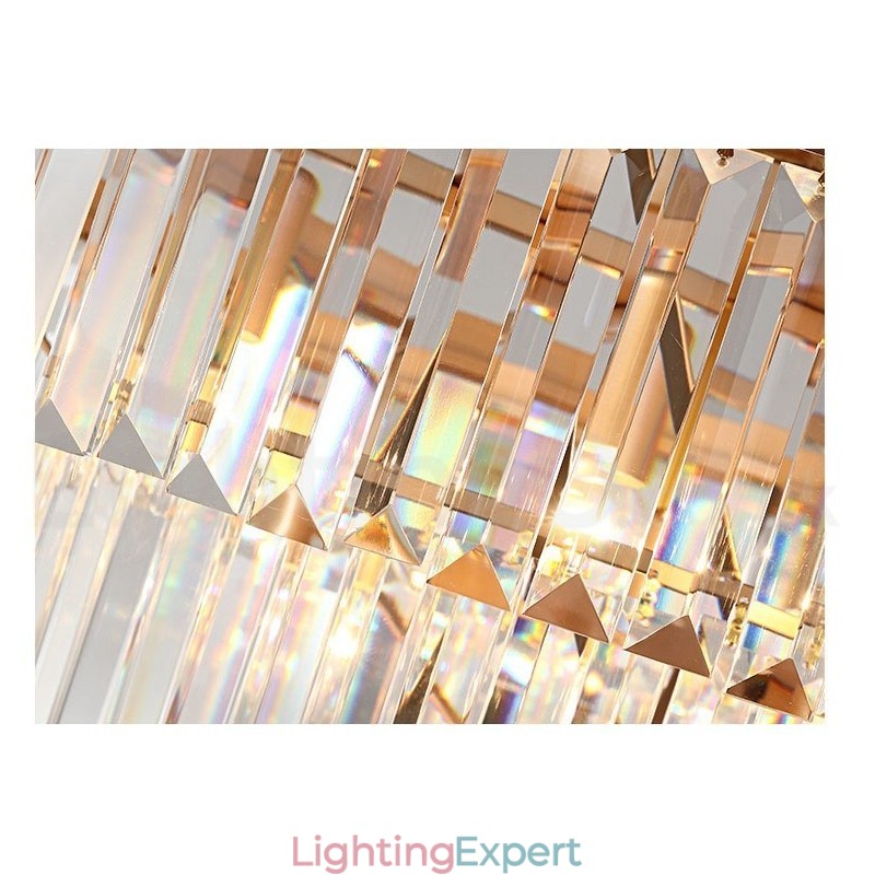 Postmodern Luxury Round K9 Crystal Flush Mount Ceiling Light Exhibition Hall